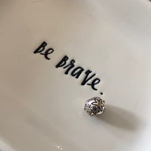 Retired authentic Pandora 14k SS Flower Power w/ diamonds charm. NEW OLD STOCK